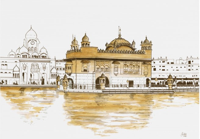 Golden temple on Canvas -  Fine art Print