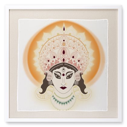 Ethno - Mandala Durga - Framed Silk Scarf