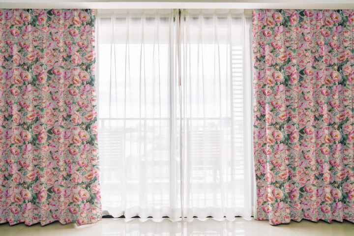 Curtain - Fire rated Black out double layer  - Winter Blush