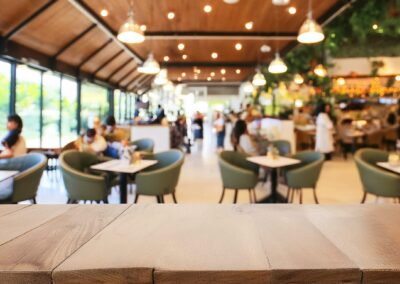 bright cafe setting