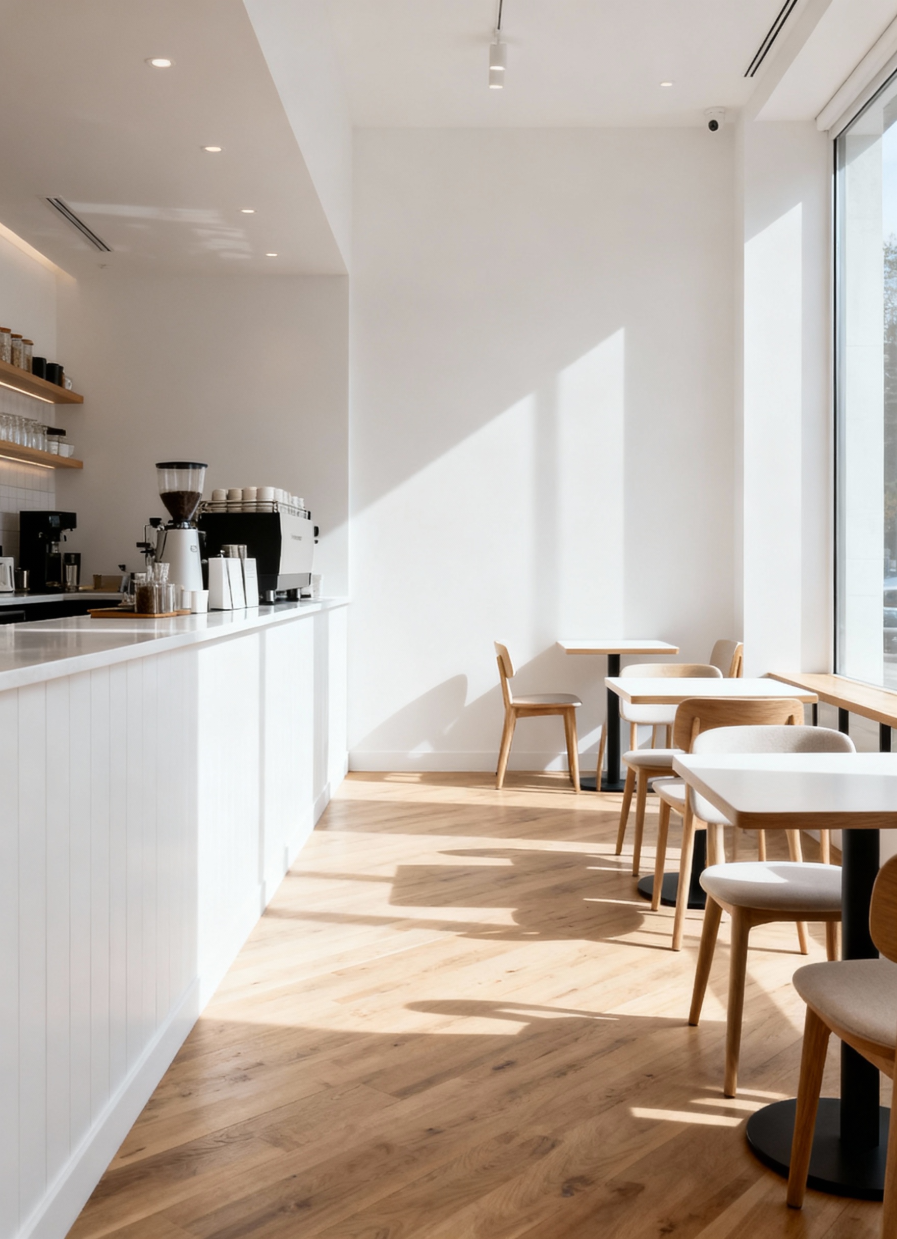 modern white cafe