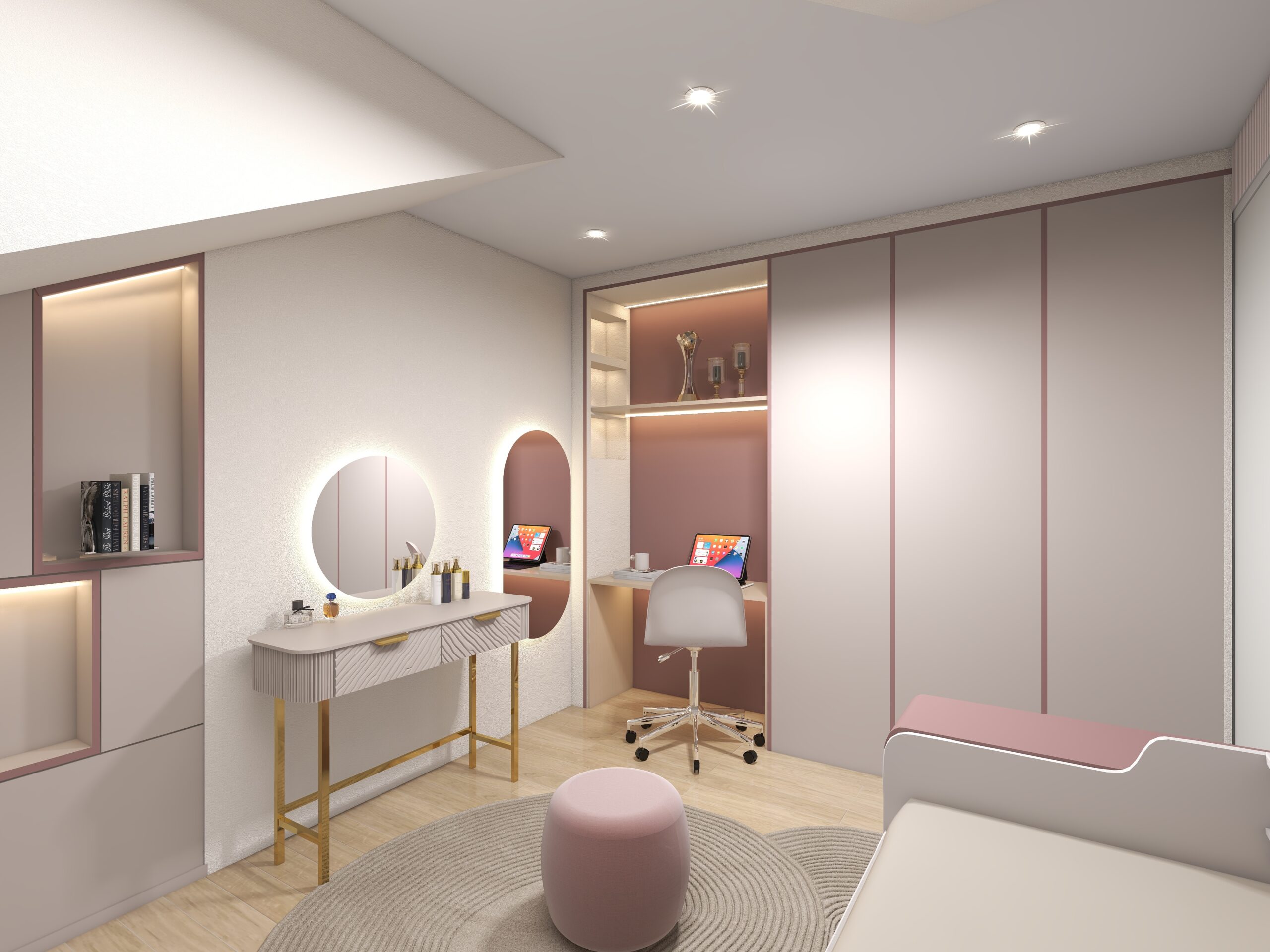 Blush and White Teenager's Bedroom — Daybed and Gallery Wall