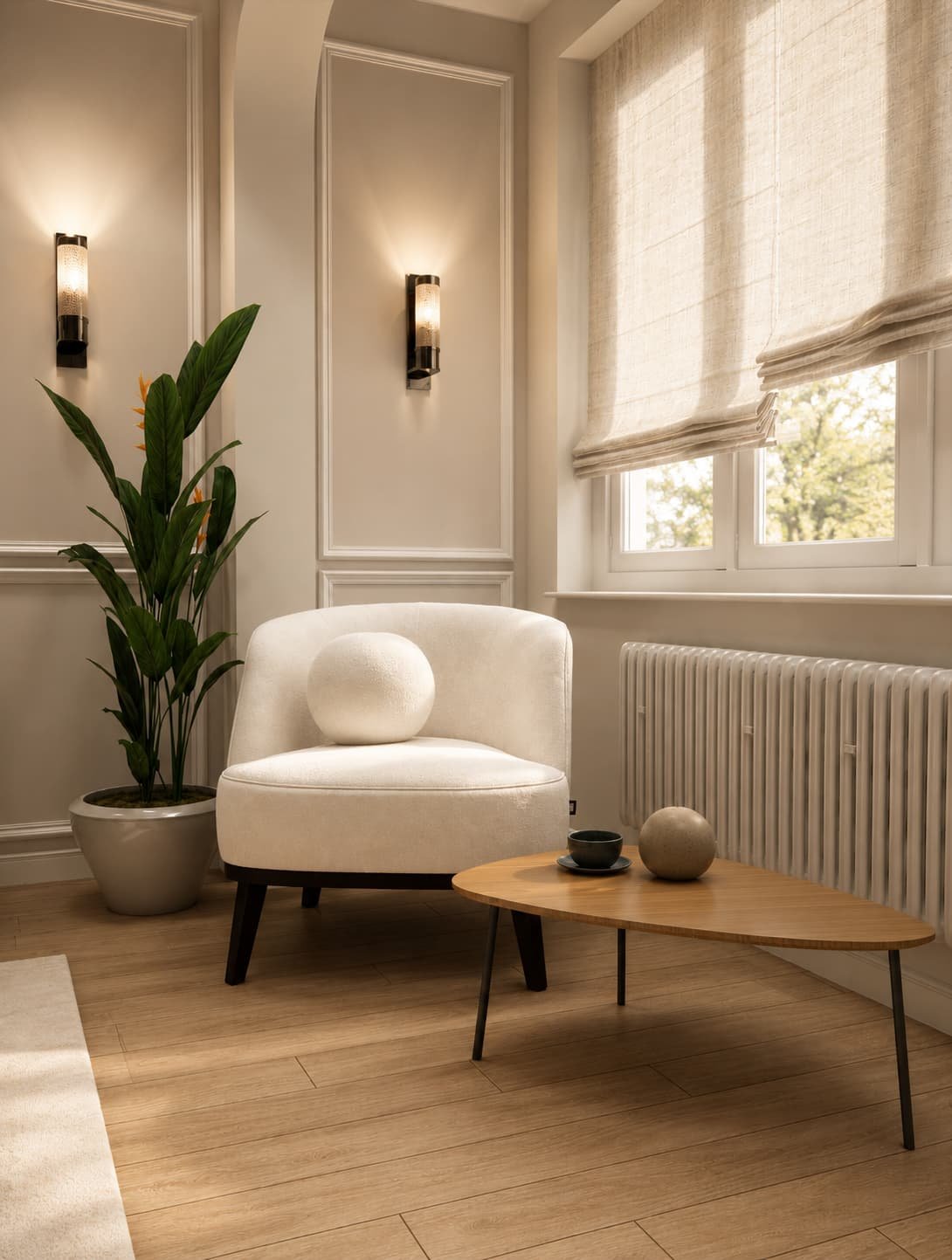 Canary Wharf Apartment — Minimalist Reading Corner