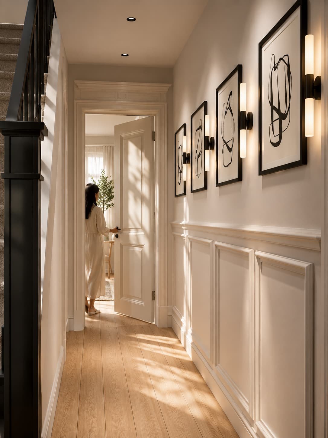 Canary Wharf Apartment — Gallery Style Hallway