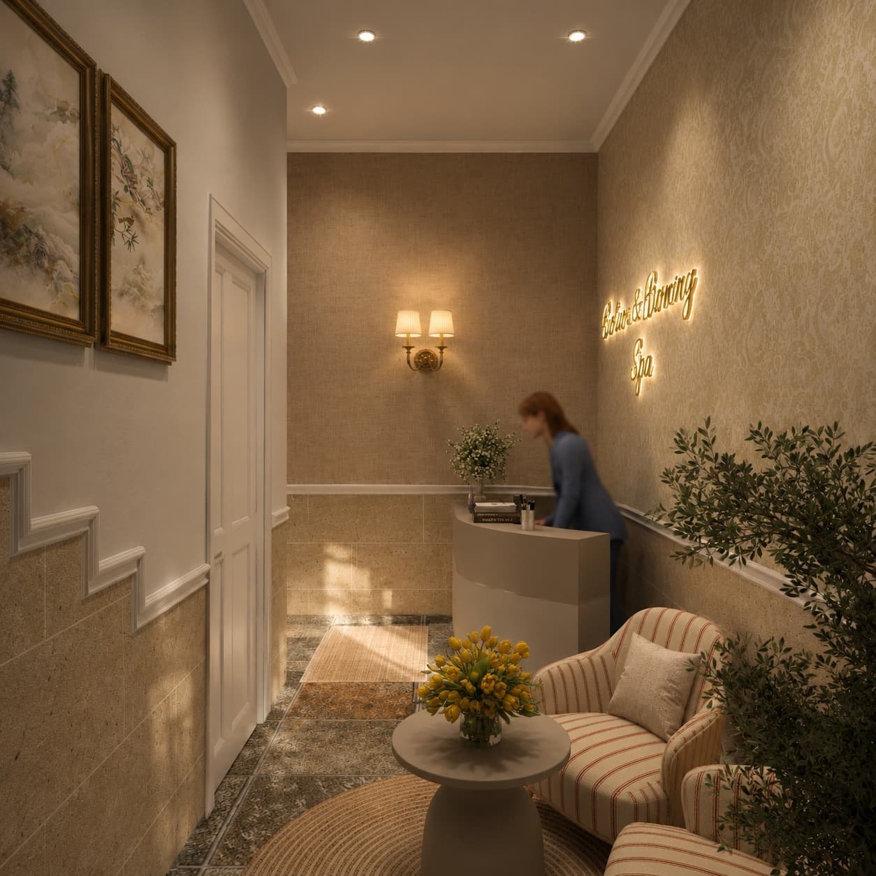 Luxury Spa — Waiting Area Design