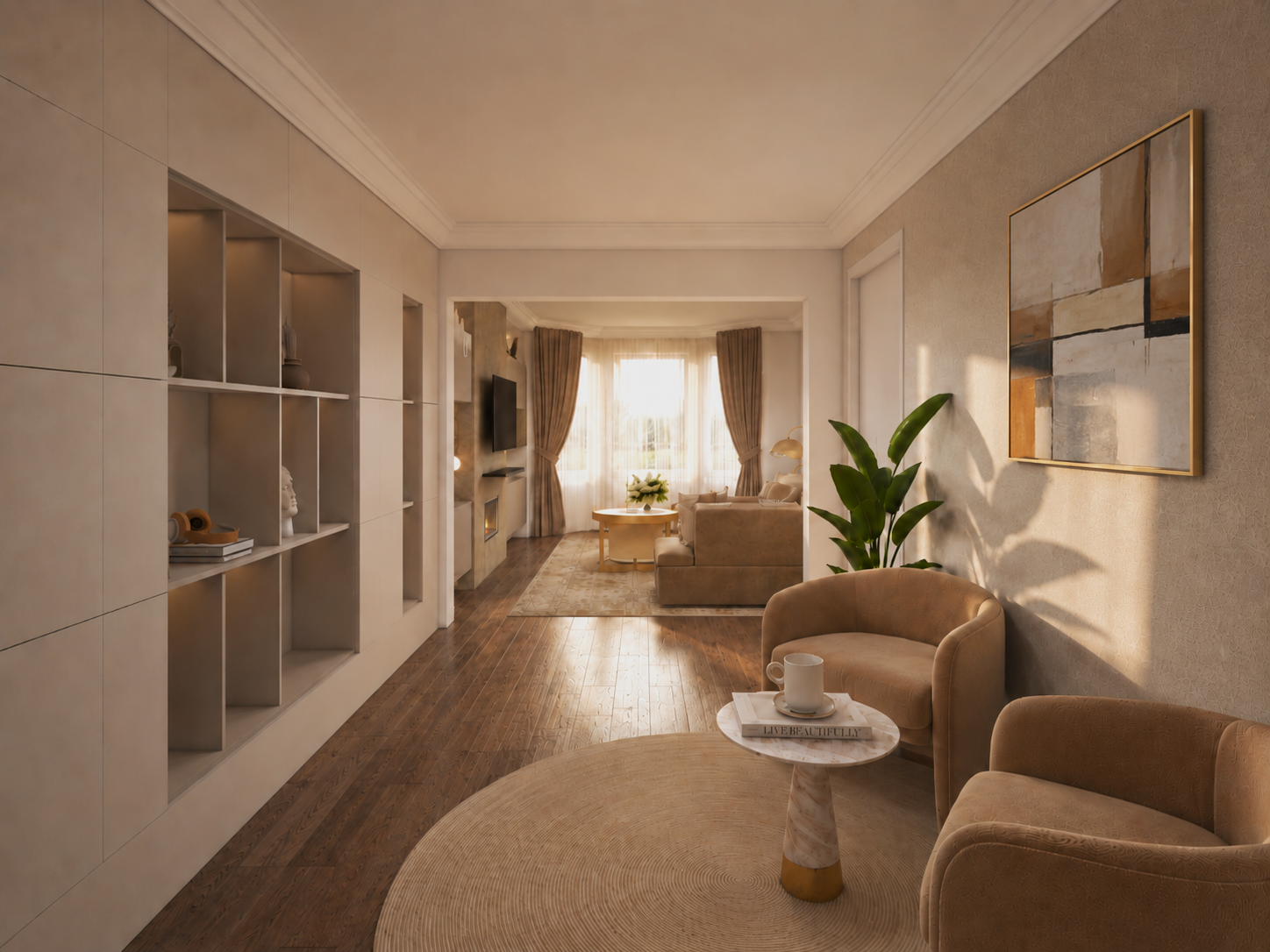 Warm Neutrals Family Home — Reception Room