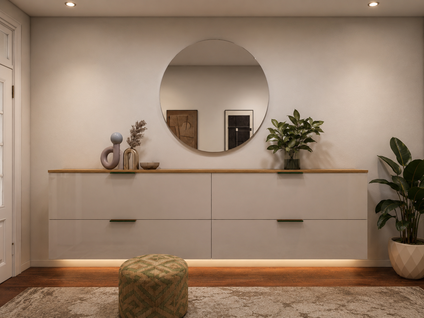 Warm Neutrals Family Home — Dressing Area