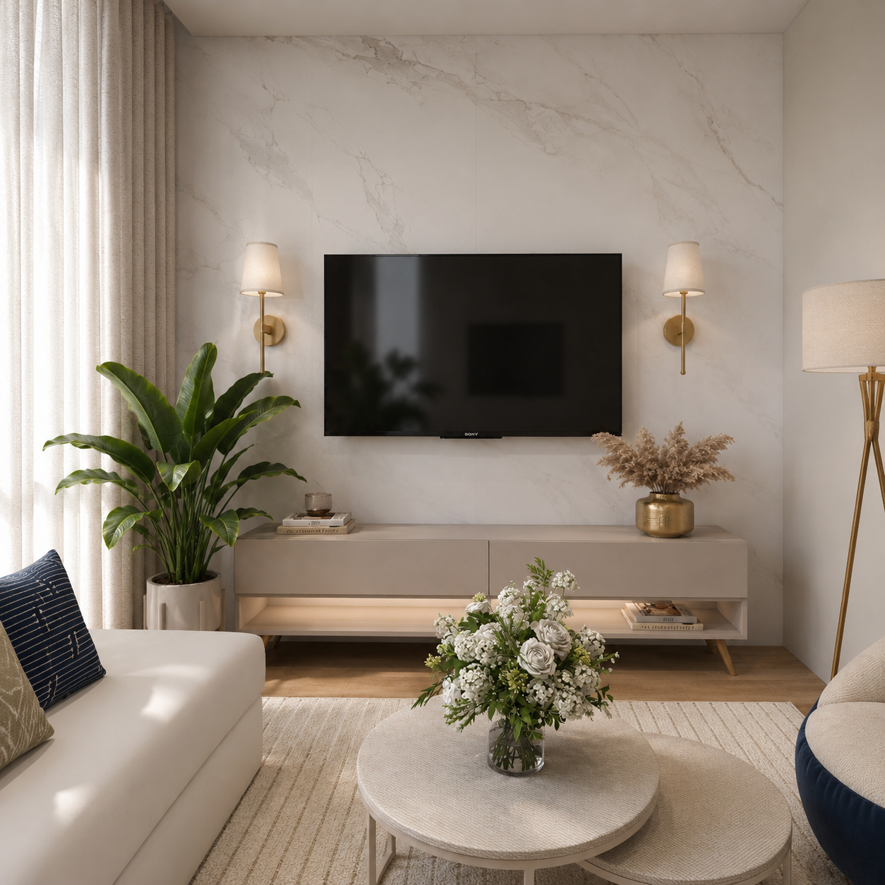 Navy and White: A Complete Contemporary Apartment